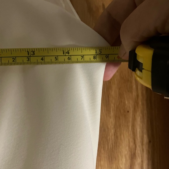 $149 Evan Picone formal cream color illusion neckline & draped back dress Sz 4P - Picture 13 of 15